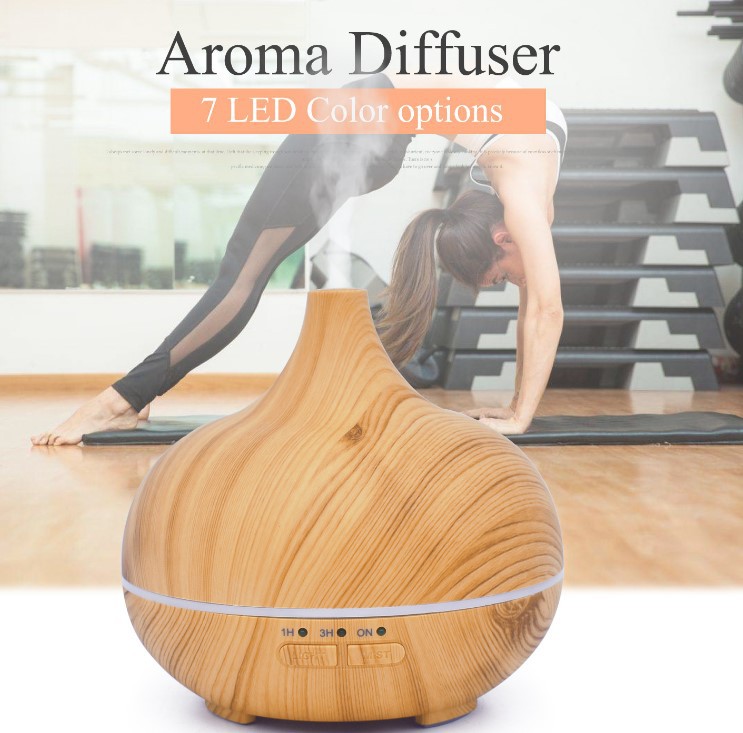 Ultrasonic 550 400 150ml Wood Grain Colorful Humidifier Home Office Bedroom Essential Oil Aroma Diffuser