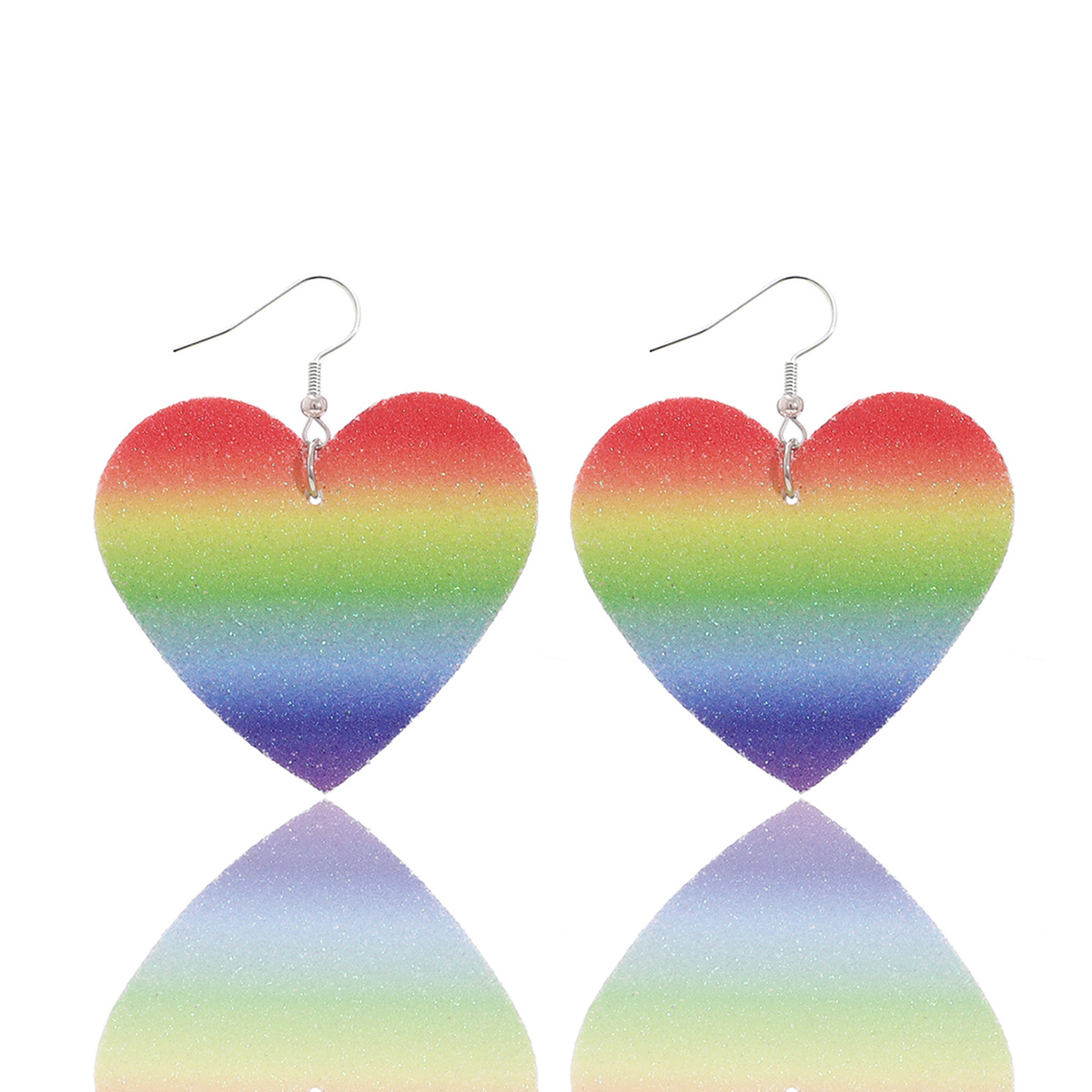 Pride Festival Rainbow Striped Love Butterfly Water Drop Flag Stud Earrings Colorful Cross-Border Earrings Earrings Amazon