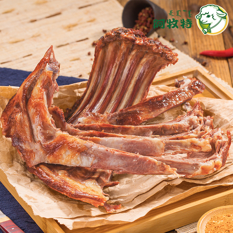 阿牧特 内蒙草原羔羊肉 小肥羊食品  开袋即食熟羊排600g 烤羊排