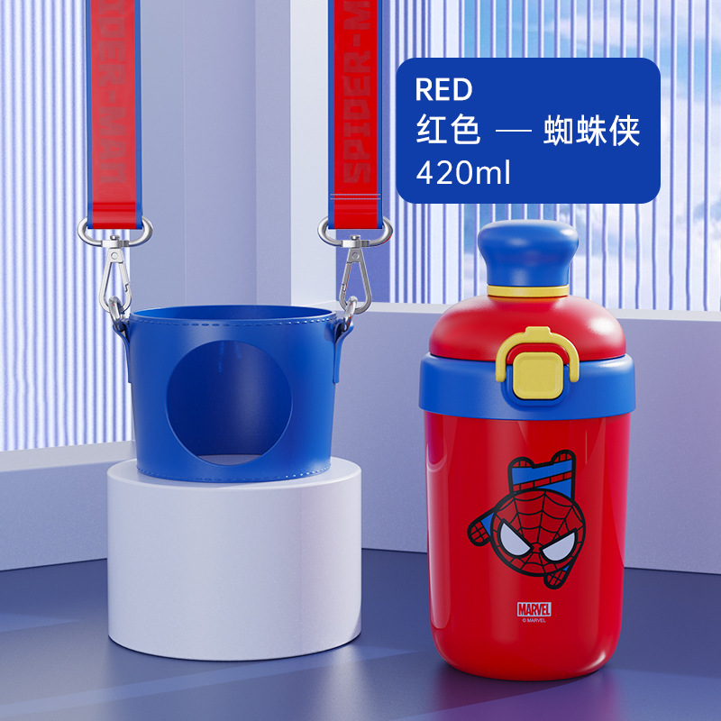 Disney Hm3435 Children's Strawberry Bear Ice and Snow Spider-Man 316 Stainless Steel Double Drink Thermos Cup