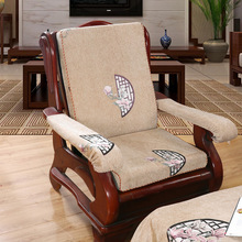 9WQP实木沙发坐垫带靠背联邦椅子三人老式连体海绵沙发垫加高密可