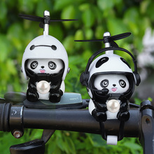 熊猫自行车摆件安全帽电动机车小黄鸭可爱破风鸭装饰品小挂件配件