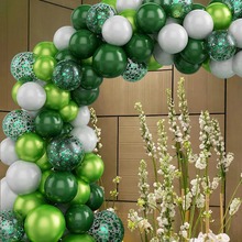 新品气球绿色墨绿色气球生日派对牛油果开业装饰布置气球链拱门