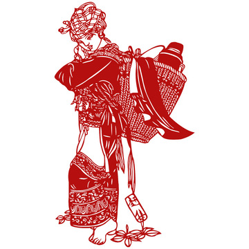 中国特色民间纯手工人物剪纸手工艺术作品客厅装饰画窗花成品礼品