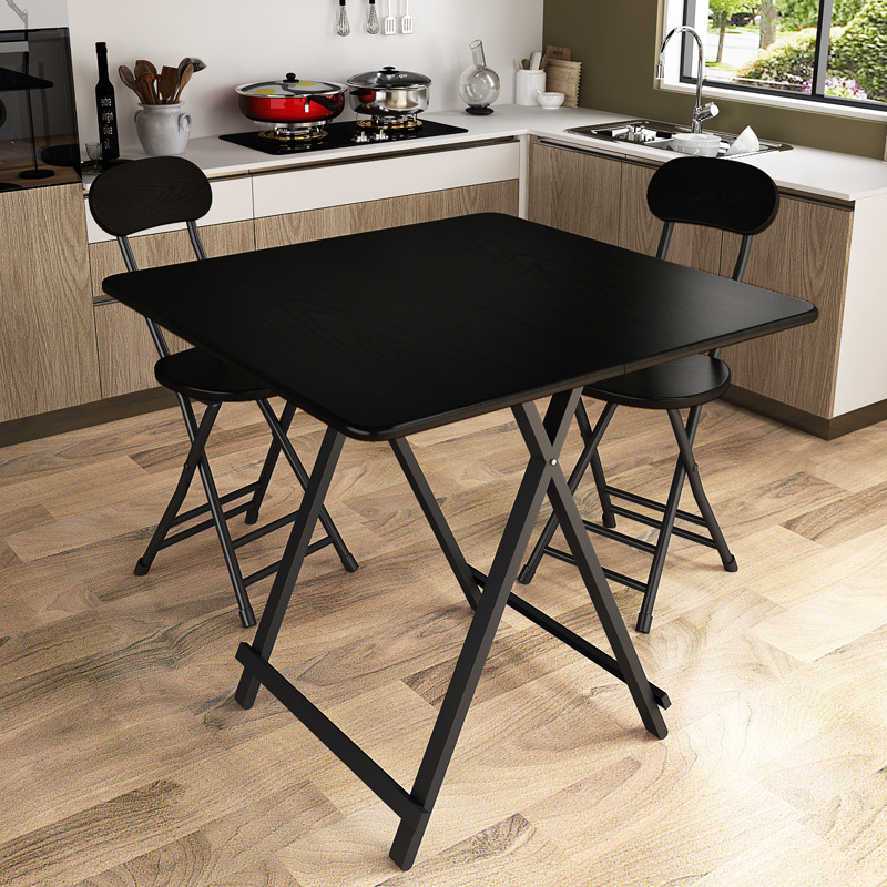 家用吃饭桌子出租房屋厨房餐桌四方桌子小折叠饭桌正方形阳台小桌