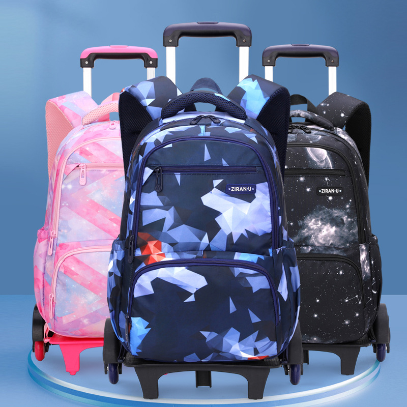 One Piece Dropshipping Natural Fish Trolley Schoolbag Large Capacity Boy Schoolgirl Fashion Backpack Cross-Border Hot