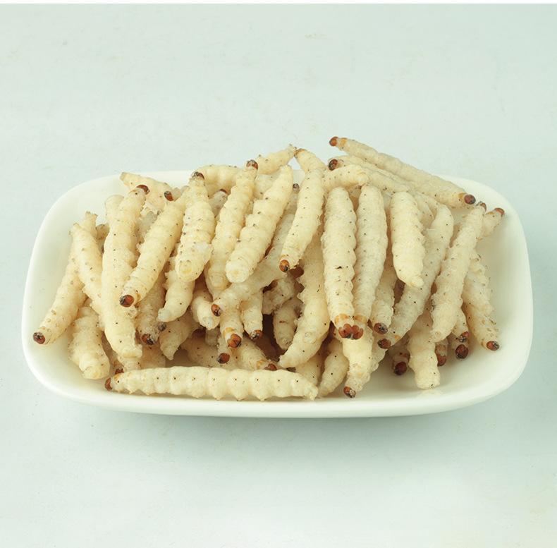 2021年云南绿军特产食用速冻竹虫挑选竹蛆干冻不加冰食用笋蛆竹蜂