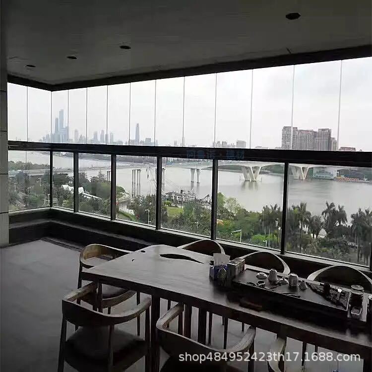 全景封阳台全景有框无框折叠窗铝合金钢化玻璃落地窗推拉全开窗户
