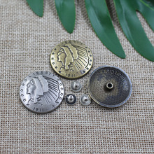 厂家批发印第安女人头合金财布扣皮具金属配件复古钱包装饰硬币扣
