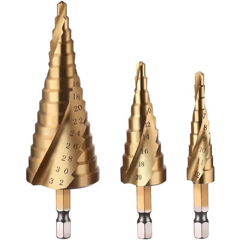 三角柄直槽宝塔钻 不锈钢金属开孔器 伞型宝塔钻钻头