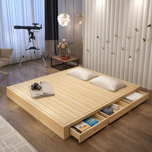 榻榻米床日式床架排骨架木板床垫实木双人硬板床垫护腰床板地台床