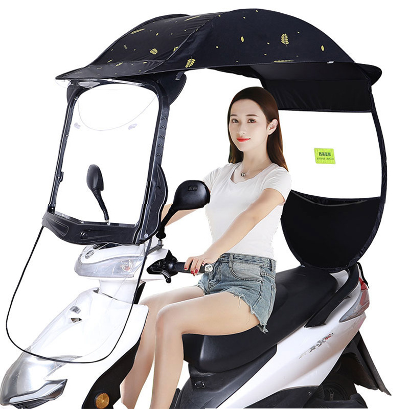 电动车车棚雨棚两轮摩托车挡雨棚新款加厚电瓶车篷遮阳伞防风罩