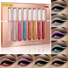 8 Colors/Set Matte Glitter Color Eyeliner Kit Makeup跨境专供