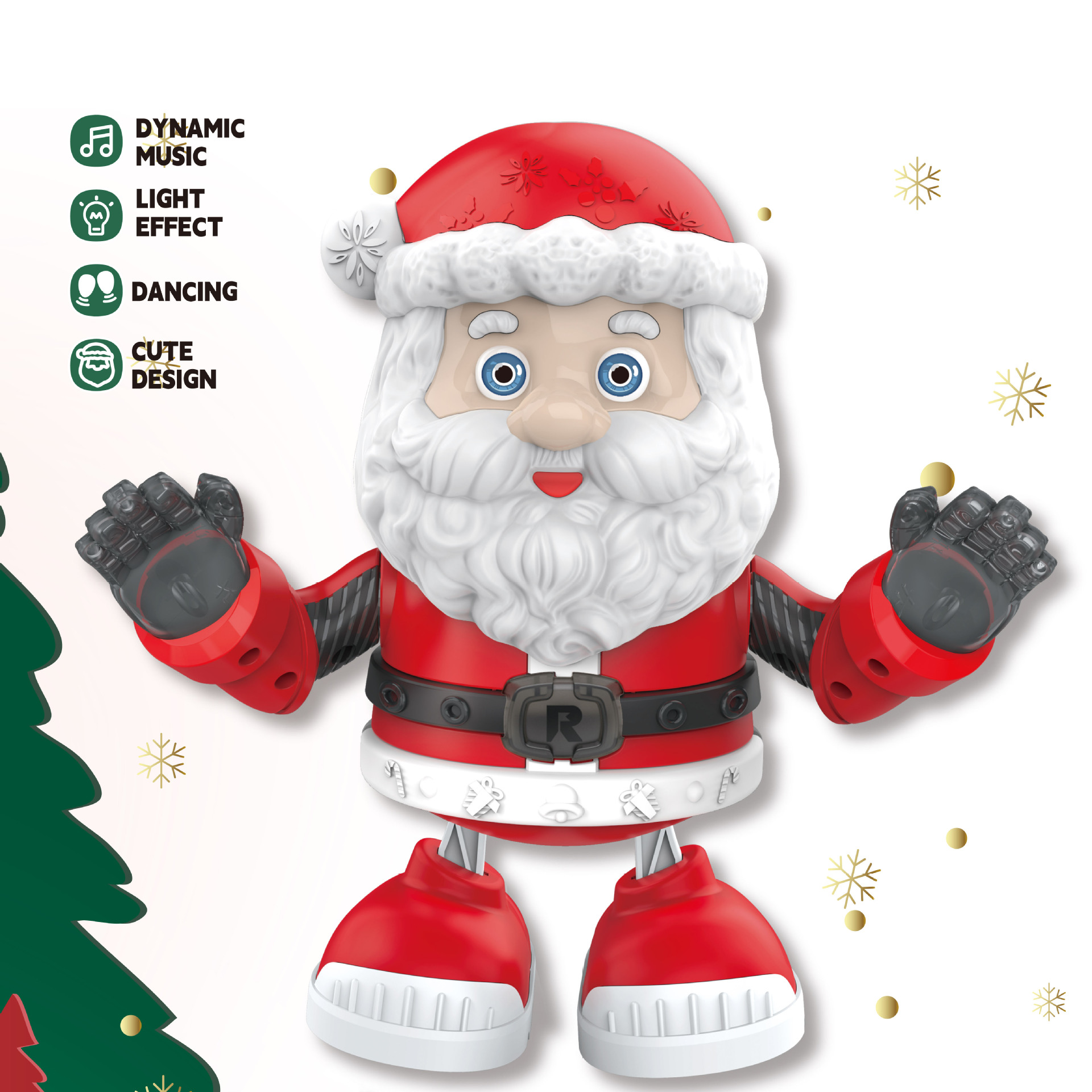 跨境音乐灯光跳舞机器人公仔电动摇摆圣诞老人儿童圣诞节礼物玩具