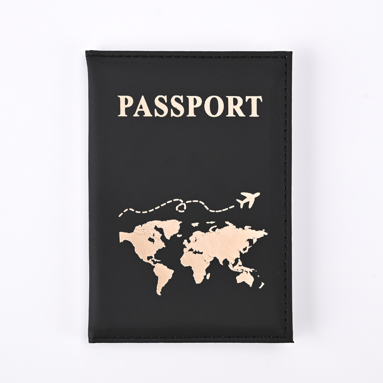 Plain Skin Pu Passport Cover New Passport Protective Cover Passport Clip Ticket Holder Passport Storage Book