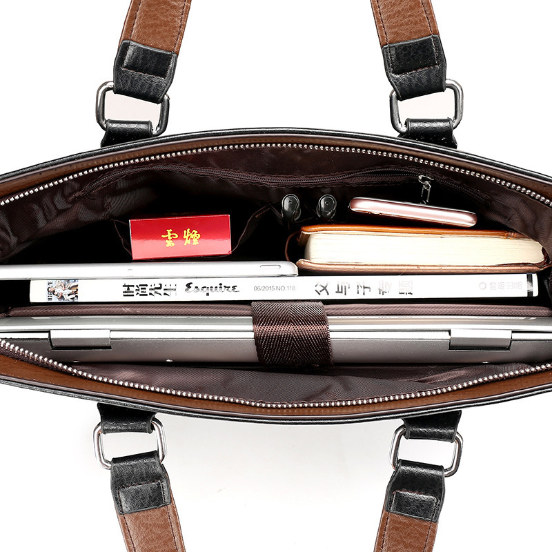 2022 New Men's Handbag Horizontal and Vertical Business Briefcase Computer Bag Casual Shoulder Messenger Bag Wholesale