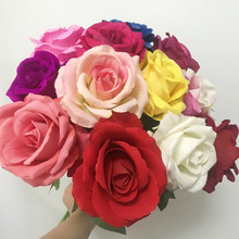 仿真单支玫瑰花家居婚庆婚房布置用品花朵批发手捧玫瑰花材跨境