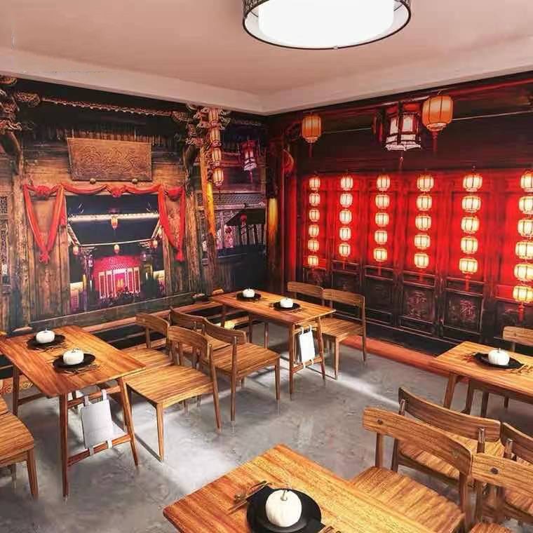 日式古风壁纸剧本杀墙纸密室逃脱恐怖日本民国浮世绘欧式复古壁布