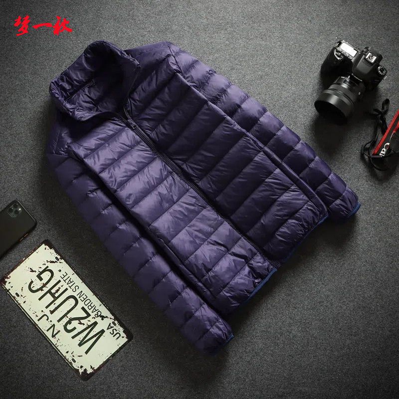 Cotton-Padded Clothes Stall Wholesale off-Season Men's Lightweight down Men's Stand Collar Coat Hooded Youth Casual Middle-Aged and Elderly