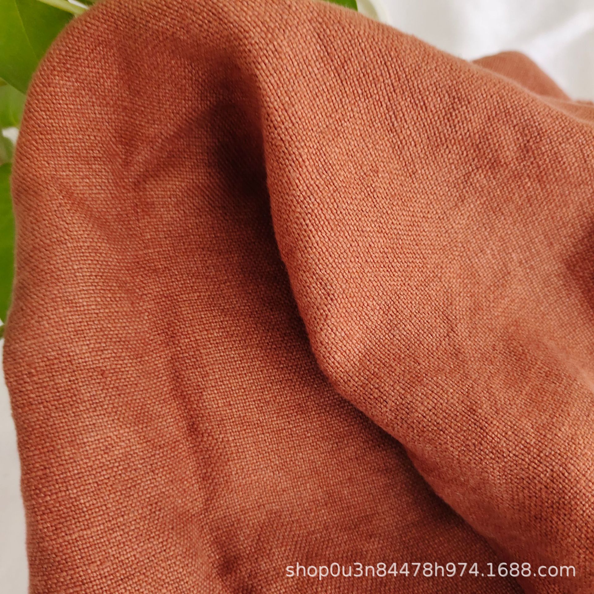 100%亚麻厚重染色酵素洗面料 手感柔软亚麻沙发抱枕布 进口法国