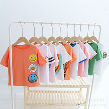 韩版夏季新款童装孩子们的短袖t恤摆摊货源批发1元2元工厂货直批