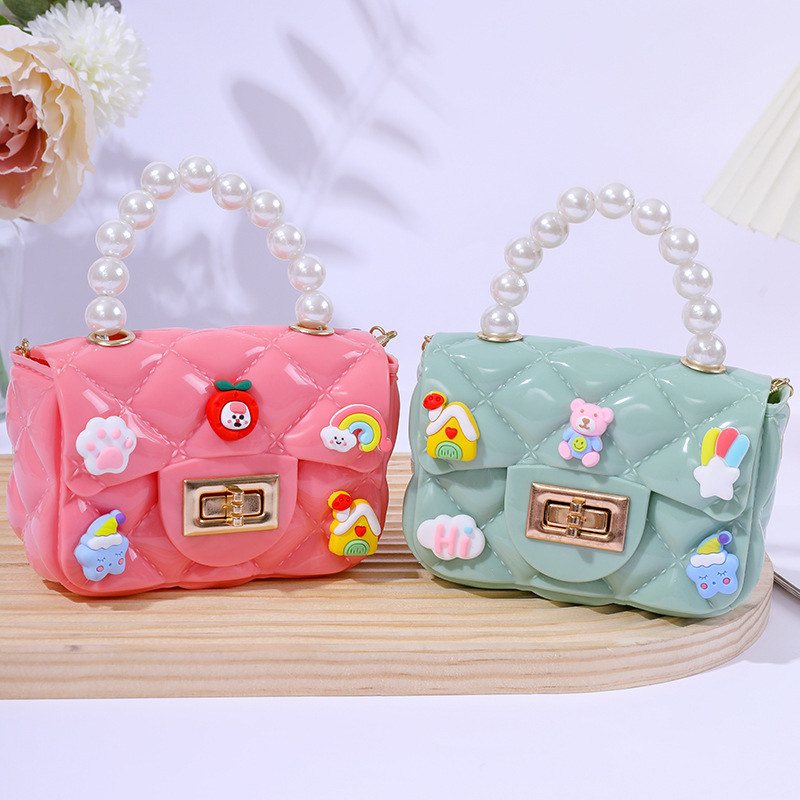 2023 New Handmade Patch Diy Mini Small Bag Chain Crossbody Bag Princess Bag Children Coin Purse Gel Bag