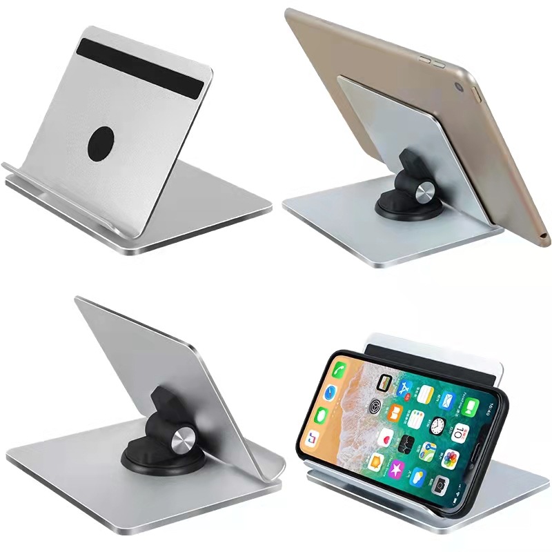 Factory Customized Portable Tablet Stand Mobile Phone Folding Increased 360 Degrees Rotating Aluminium Alloy Plate Bracket