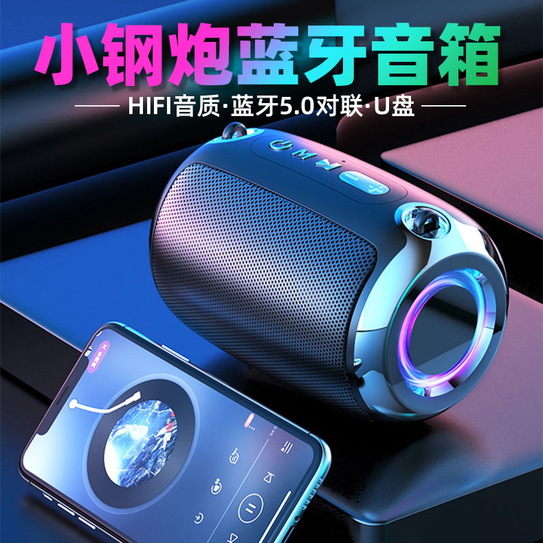 Drop-Resistant Portable Bluetooth Speaker Card Wireless Extra Bass Outdoor Car Audio Small-Sized Gun Bluetooth Speaker