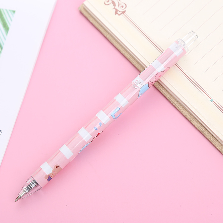 Kara Bear Pressing Pen Creative Stationery Student Press Ball Pen Good-looking Office Supplies Signature Pen Factory Wholesale