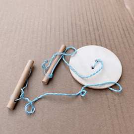 木质diy拉线飞轮 手拉木质diy飞碟陀螺 涂鸦拉哨木质涂鸦转转玩具