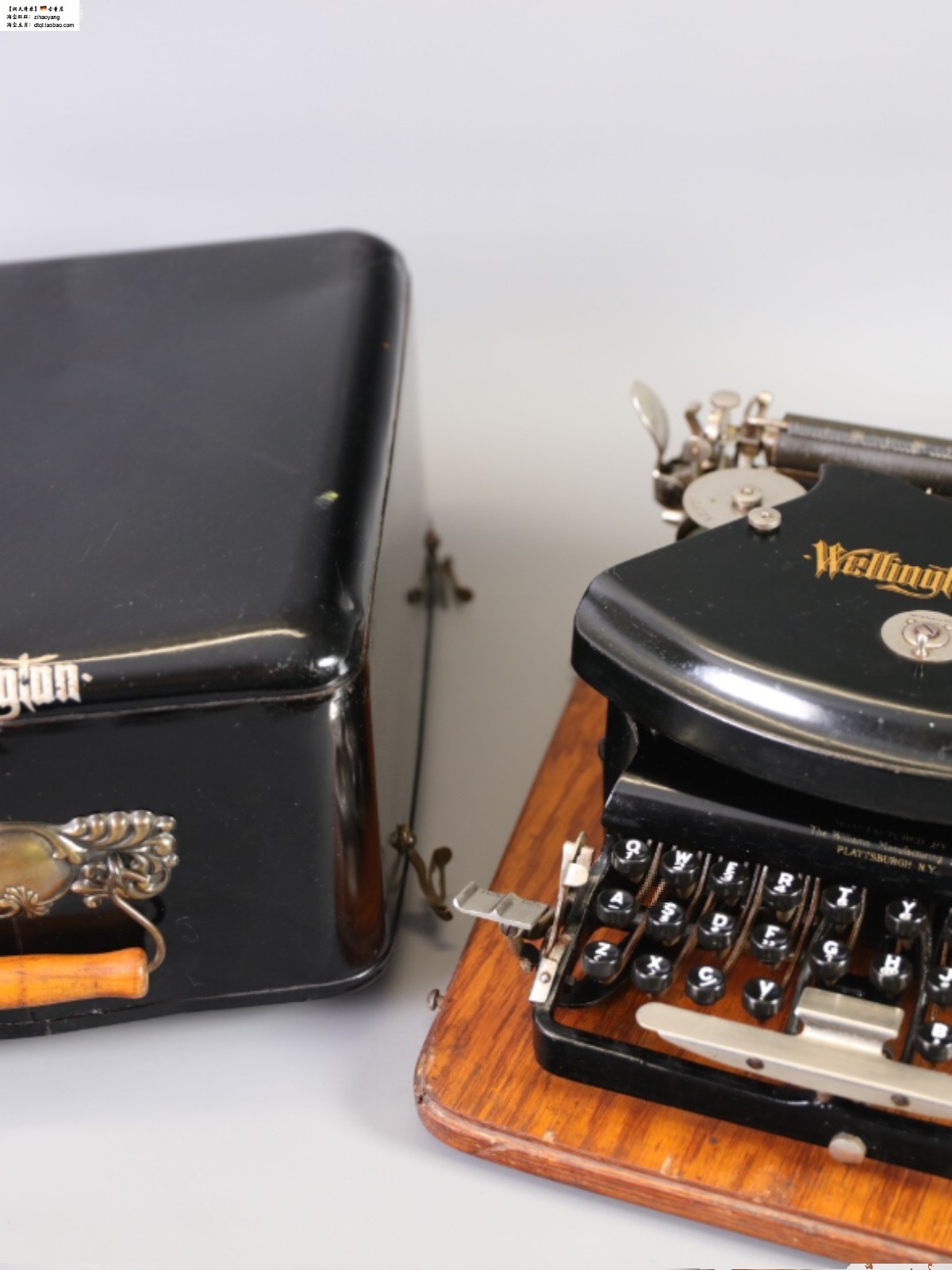 19世纪美国古董机械老式打字机typewriter威灵顿no.