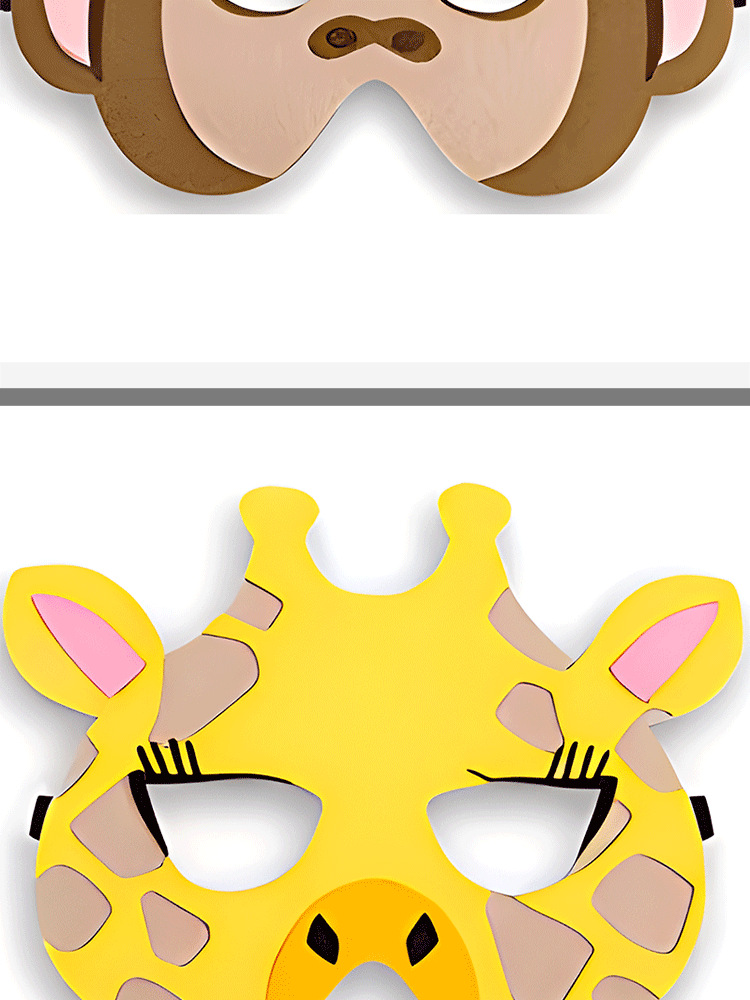 儿童面具虎年新款毛毡面具六一晚会道具舞会面具cos新年晚会装饰