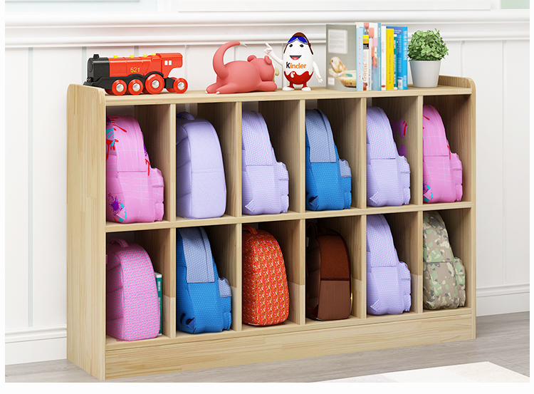 幼儿园实木玩具柜小学生书包柜整理储物柜培训班区角置物书架书柜