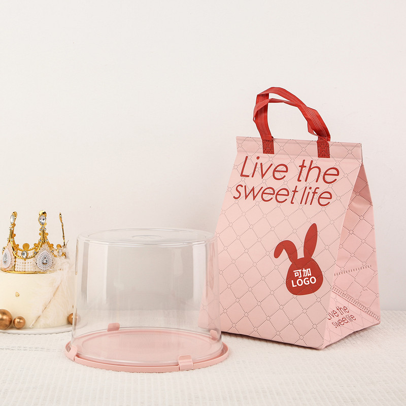 烘焙包装盒加高圆形透明盒重复使用6寸8寸定 制logo