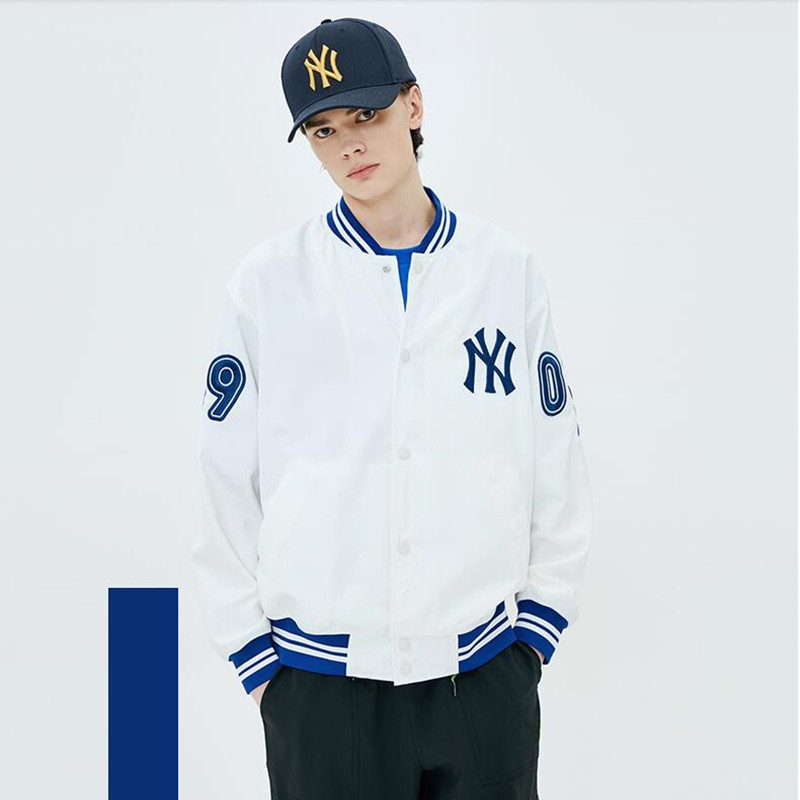 mlb洋基队秋新款ny棒球联盟拼接运动休闲男女上衣棒球服情侣外套