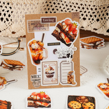 意鸟贴纸包 甜品家族系列 手账素材装饰拼贴打底贴画留言diy4款