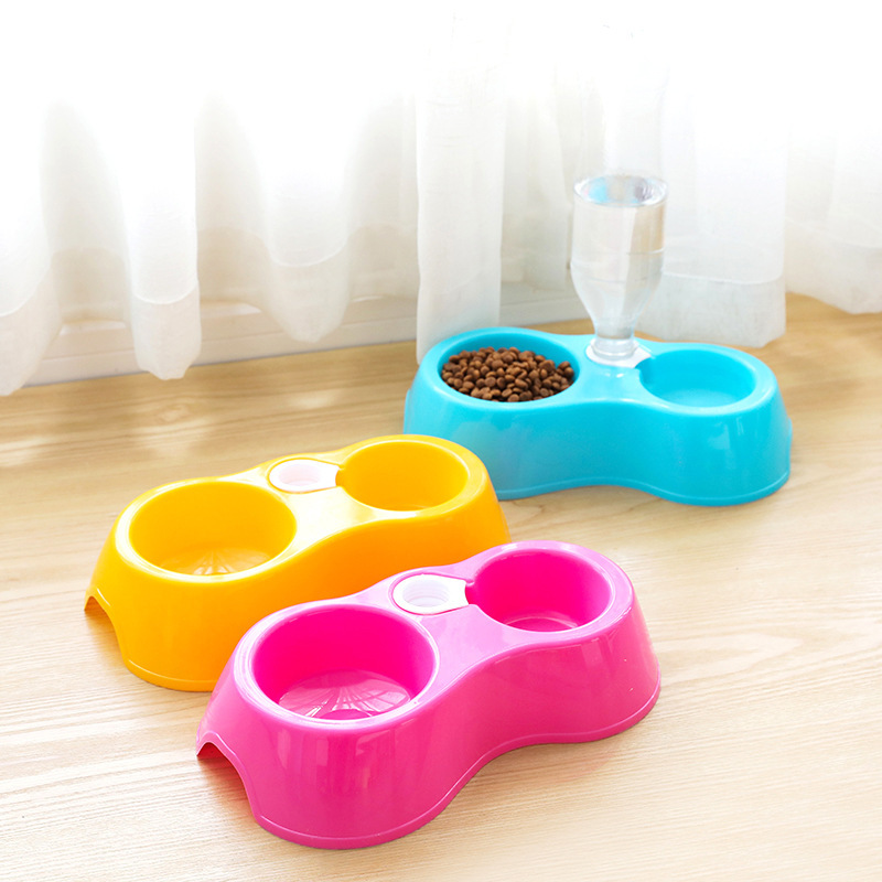 New Leak-Proof Plastic Food Double Bowl Automatic Drinking Water