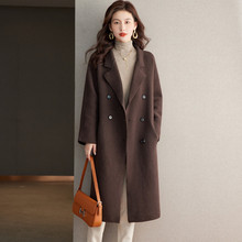 B632新款洋气短款时尚休闲针织开衫女外套双面大衣