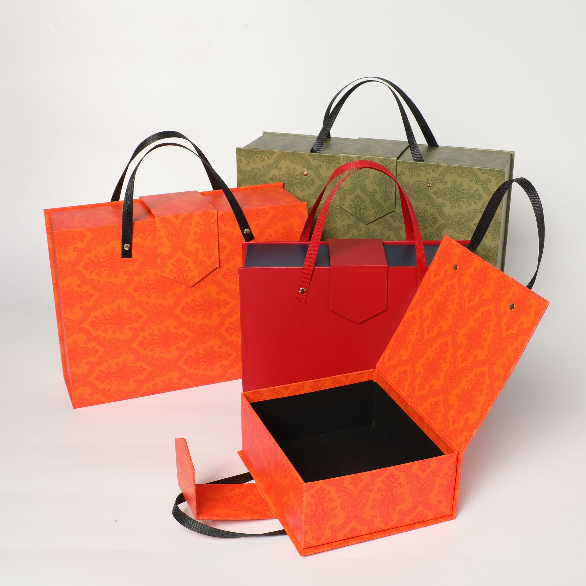 新款绿色粽子盒手提盒婚庆伴手礼礼盒大空盒端午节礼品盒现货批发