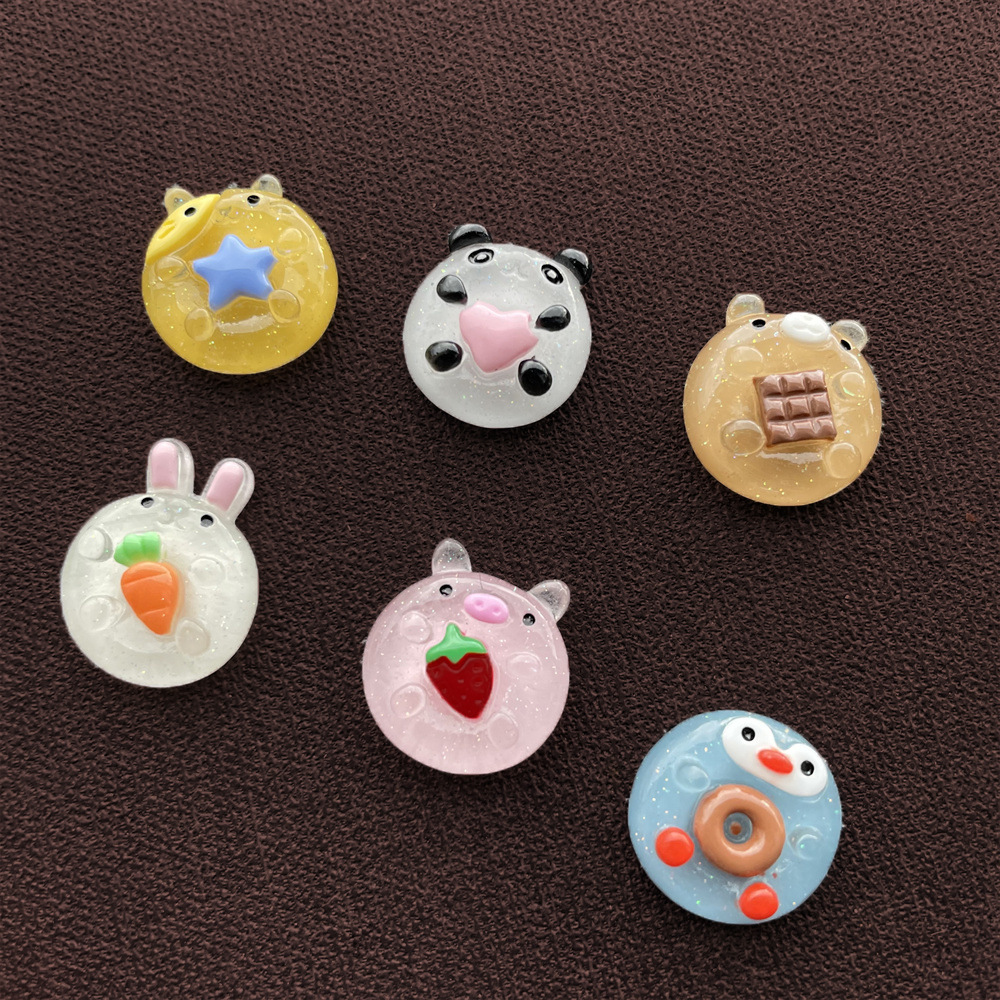 卡通游泳圈企鹅饰品树脂小配件diy手工发夹水杯收纳盒手机壳贴片