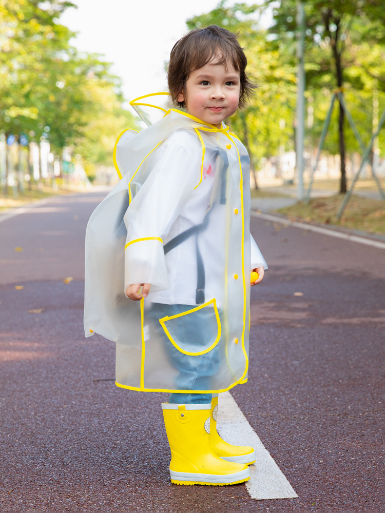 儿童雨衣男童男斗篷式防水服雨披小雨衣雨鞋带书包日式电动车后座