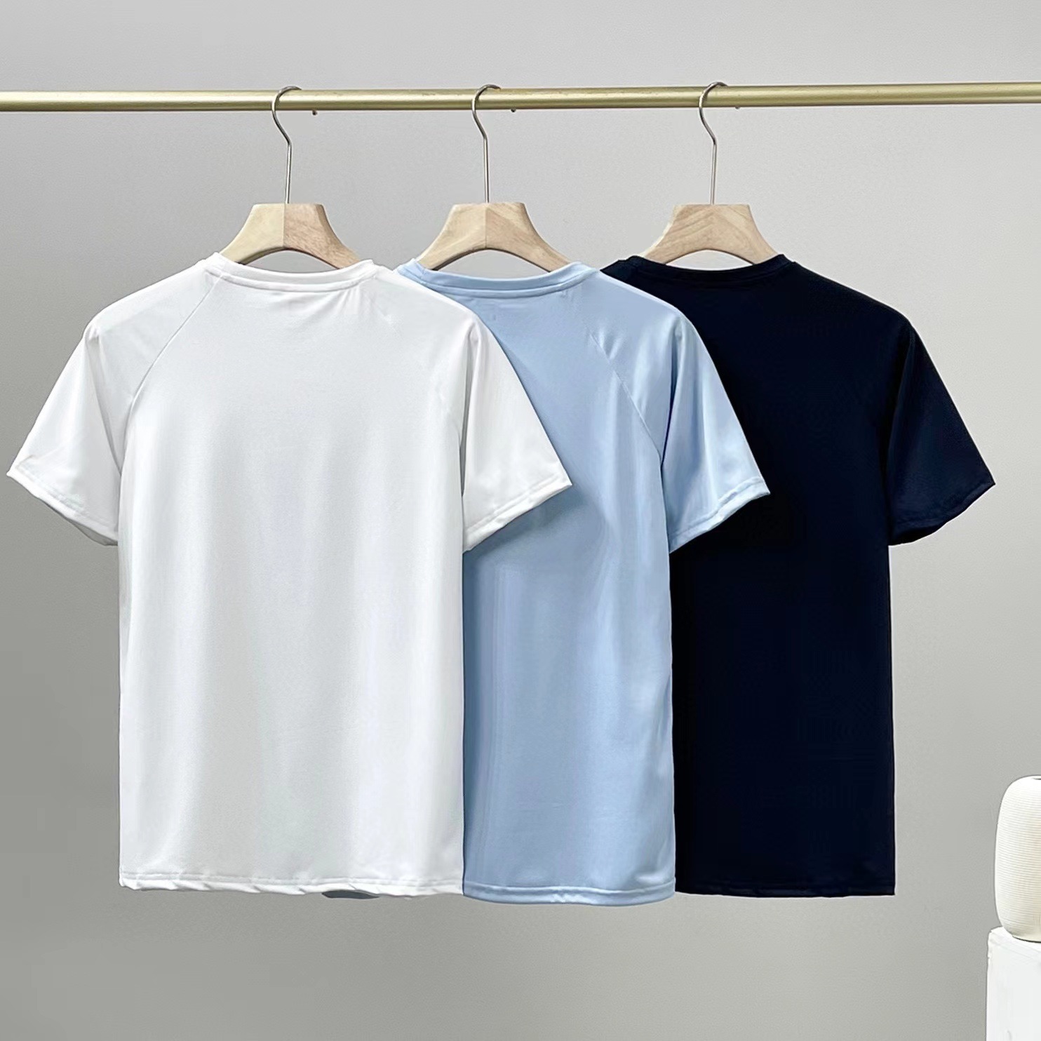 男士t恤夏季新款印花logo速干网眼透气圆领短袖t恤一件代发0615n7