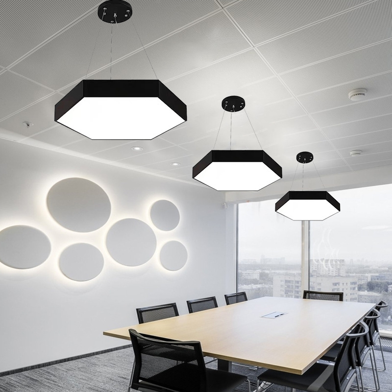 无缝拼接实心六边形灯 舞蹈室健身房吊线异形灯 办公室蜂窝造型灯