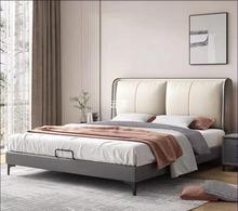 科技布床现代简约双人床高箱1.8米主卧1.5m意式轻奢齐边布艺婚床