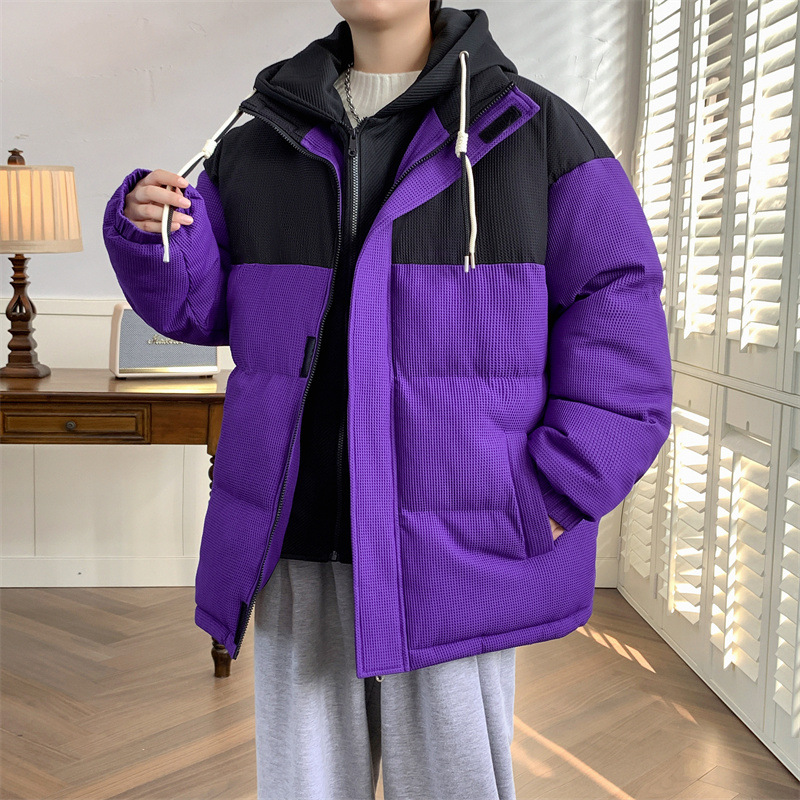 M-8XL plus Size Cotton Clothes Men's Cotton Padded Clothing Coat Winter Trendy Loose plus Size Cotton-Padded Coat Fake Two-Piece Cotton-Padded Jacket