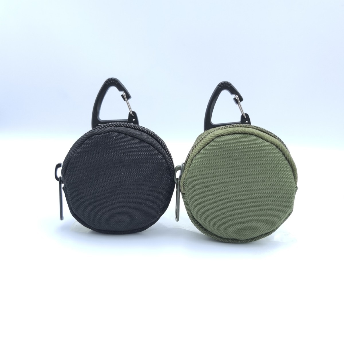 MOLLE军迷户外便携三角扣钥匙包 圆形牛津布硬币零钱耳机收纳包定