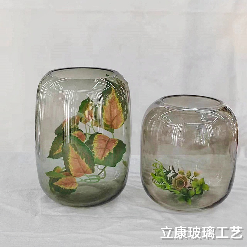 Creative Transparent Glass Vase Hydroponic Flowers Fish Tank Micro Landscape Landscaping Hotel Home Glass Vase Decoration