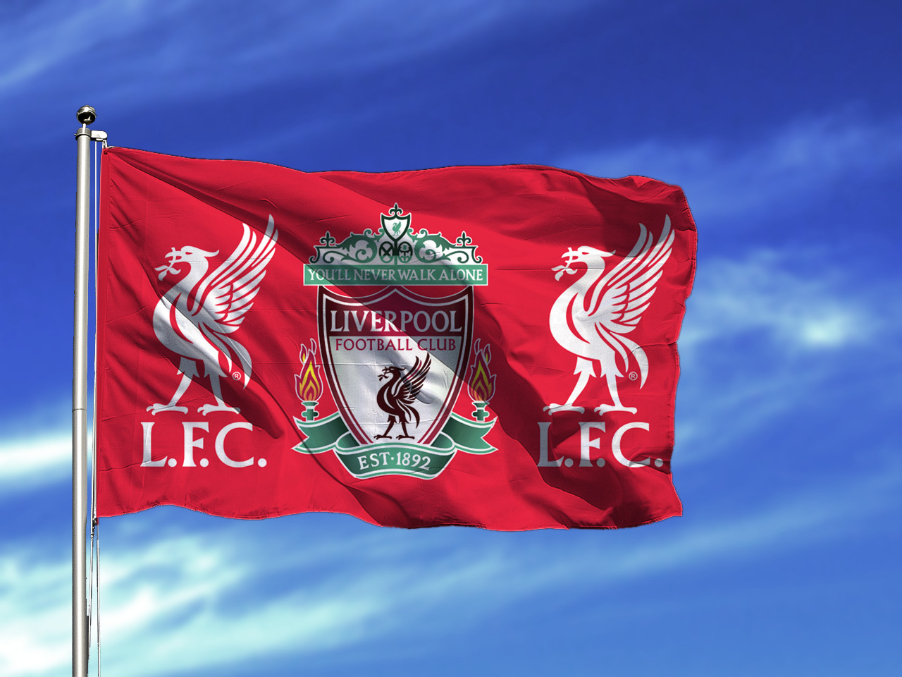 利物浦旗帜liverpool flag 90x150厘米足球俱乐部球迷户外旗帜