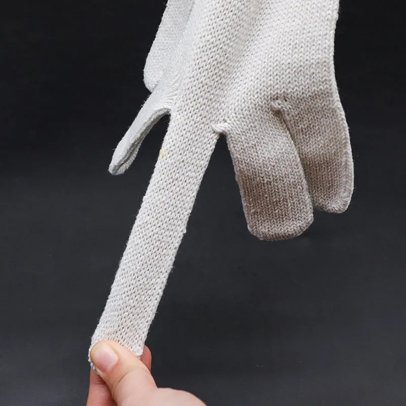 Labor Protection Gloves Cotton Gloves Work Thickened Non-Slip Nylon Knitted Lampshade Cotton Wear-Resistant Cotton Yarn White Gloves Wholesale