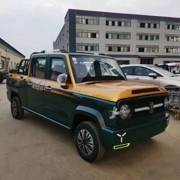 电动皮卡双排油电两用成人家用电动封闭新能源电瓶皮卡车